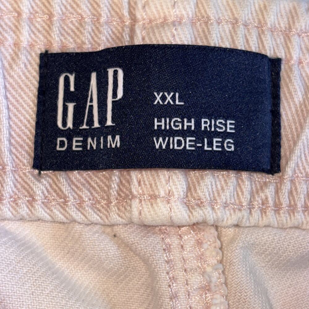 Gap Denim Wm XXL Pull On High Rise Wide Leg Pants Nude Rose Utility Casual Jeans - Picture 5 of 12